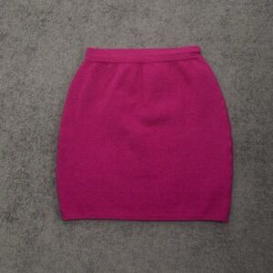 Vtg Classiques Entier Merino Wool Skirt XS PINK Mini Sweater Knit Pencil Pull On